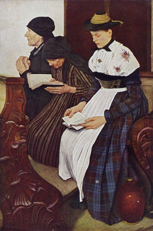 Leibl, Wilhelm Three Women in Church (mk09) Spain oil painting art